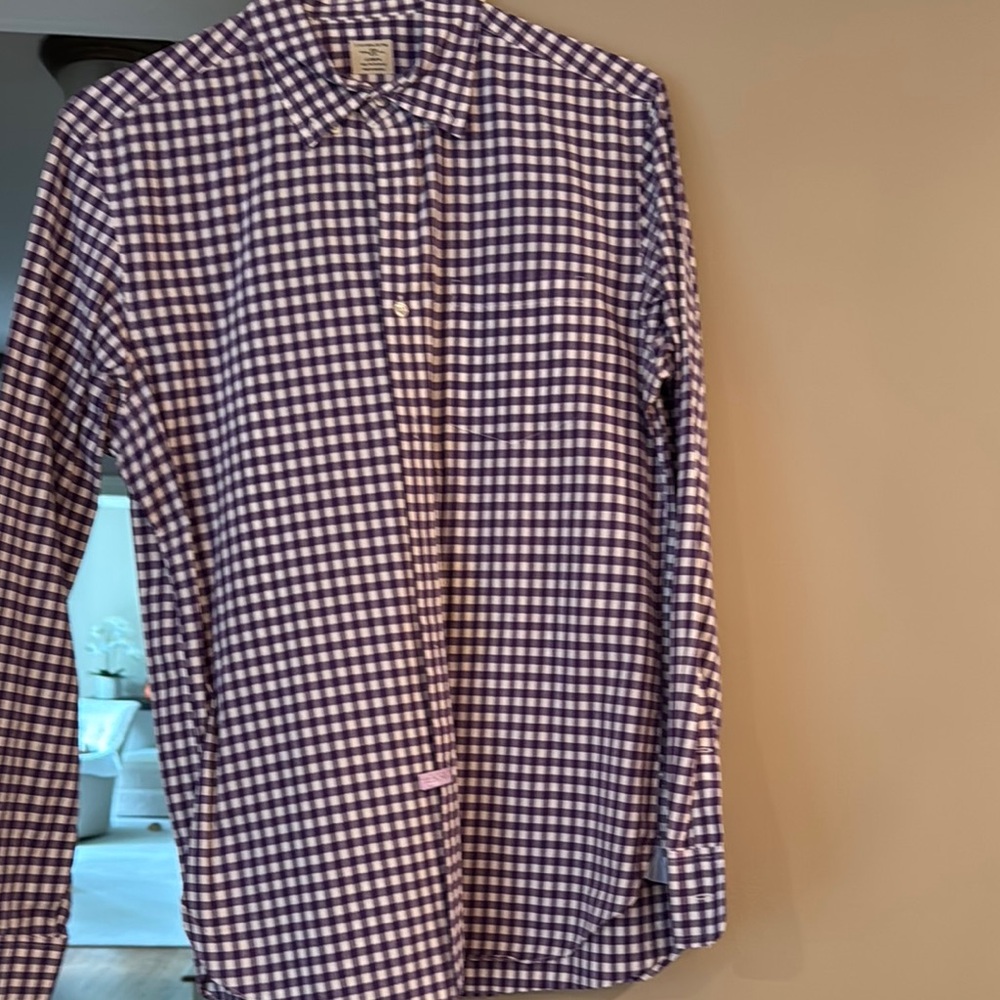 J. Crew Purple and White Casual Button Down Shirt